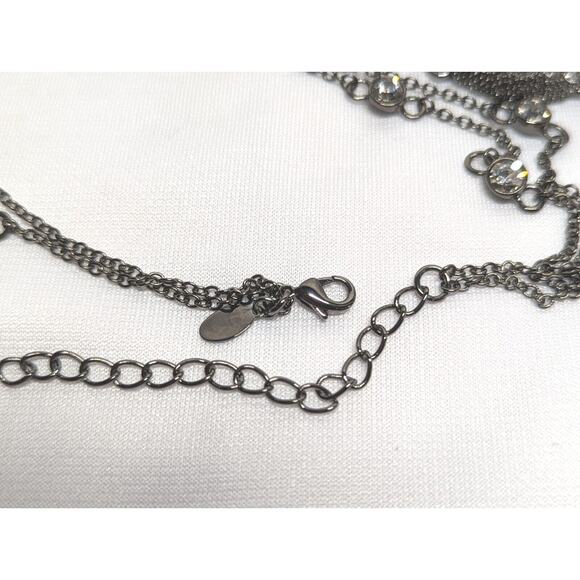 Nolan Miller Drop Pendant Necklace Glamour Dbl Strand Statement Piece Sparkle! - Picture 4 of 9